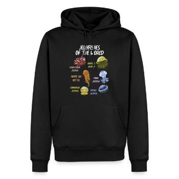 Qualle - Männer Premium Bio Hoodie - Schwarz - Vorne - Nico (187cm)