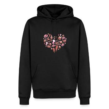 Qualle - Männer Premium Bio Hoodie - Schwarz - Vorne - Nico (187cm)