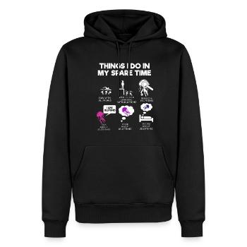 Costume de méduse Aquarium océanique - Sweat à capuche Premium bio Homme - noir - Devant - Nico (187cm)