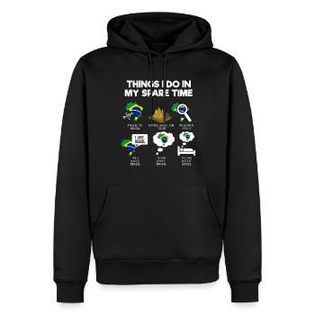 Brésil - Sweat à capuche Premium bio Homme - noir - Devant - Nico (187cm)