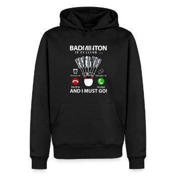 Lustiger Pickleball Badminton Federball - Männer Premium Bio Hoodie - Schwarz - Vorne - Nico (187cm)
