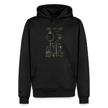 Lustiger Pickleball Badminton Federball - Männer Premium Bio Hoodie - Schwarz - Vorne - Nico (187cm)