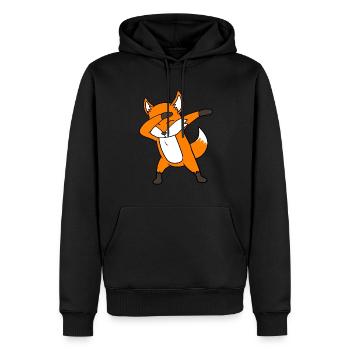 Renard - Sweat à capuche Premium bio Homme - noir - Devant - Nico (187cm)