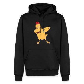 Poulet - Sweat à capuche Premium bio Homme - noir - Devant - Nico (187cm)
