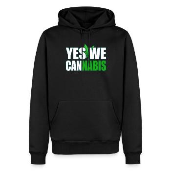 Cannabis - Männer Premium Bio Hoodie - Schwarz - Vorne - Nico (187cm)