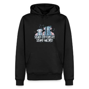 Elefant - Männer Premium Bio Hoodie - Schwarz - Vorne - Nico (187cm)