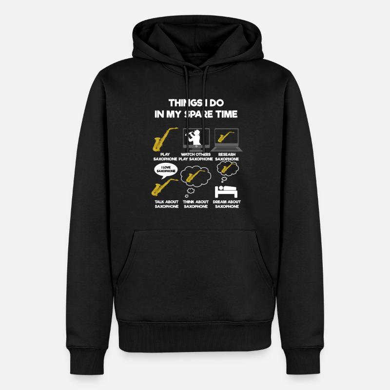 Saxophon - Männer Premium Bio Hoodie - Schwarz