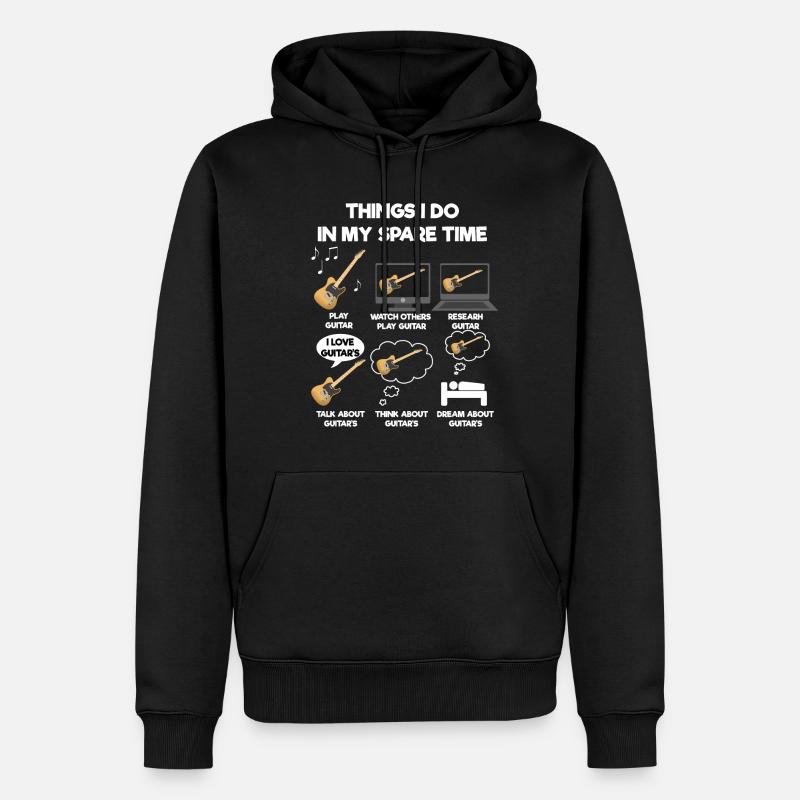 Gitarre - Männer Premium Bio Hoodie - Schwarz