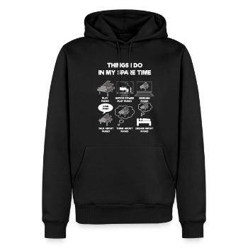 Piano Klavier - Sweat à capuche Premium bio Homme - noir - Devant - Nico (187cm)