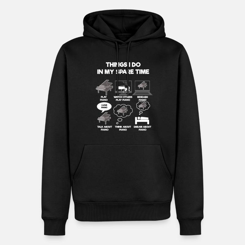 Piano Klavier - Männer Premium Bio Hoodie - Schwarz