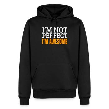 dicton drôle - Sweat à capuche Premium bio Homme - noir - Devant - Nico (187cm)