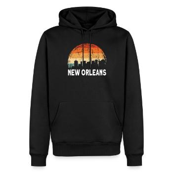 Coucher de soleil à la Nouvelle-Orléans - Sweat à capuche Premium bio Homme - noir - Devant - Nico (187cm)