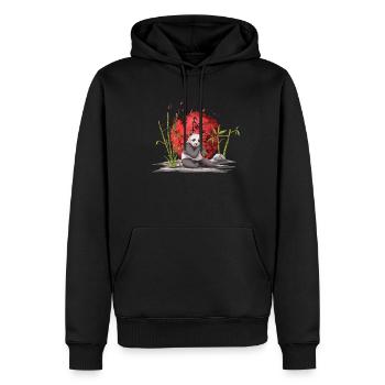 Panda - Sweat à capuche Premium bio Homme - noir - Devant - Nico (187cm)