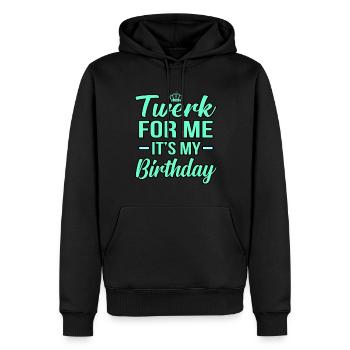 Twerken - Sweat à capuche Premium bio Homme - noir - Devant - Nico (187cm)