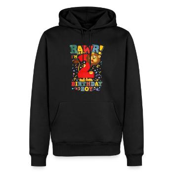 Lion Boy Anniversaire 2 - Sweat à capuche Premium bio Homme - noir - Devant - Nico (187cm)