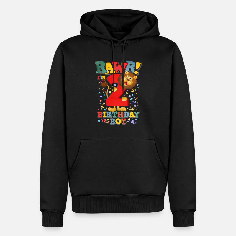 Lion Boy Anniversaire 2 - Sweat à capuche Premium bio Homme - noir