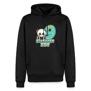 Geburtstag 9 - Männer Premium Bio Hoodie - Schwarz - Vorne - Nico (187cm)