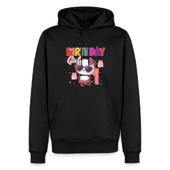 Anniversaire enfant 1 panda - Sweat à capuche Premium bio Homme - noir - Devant - Nico (187cm)
