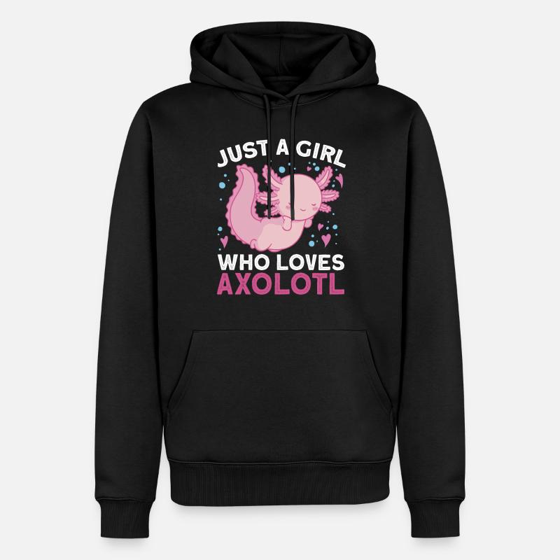 Axolotl - Männer Premium Bio Hoodie - Schwarz