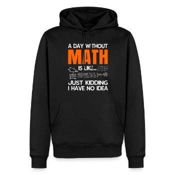 Mathematics - Men’s Premium Organic Hoodie - black - Front - Nico (187cm)