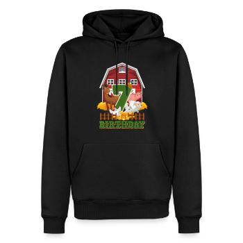 7. Geburtstag - Männer Premium Bio Hoodie - Schwarz - Vorne - Nico (187cm)