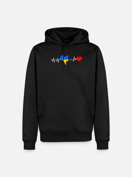 Kiew Herzschlag Geschenk - Männer Premium Bio Hoodie - Schwarz