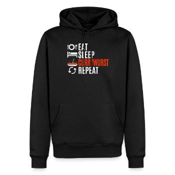 Currywurst Fans Food Gift - Men’s Premium Organic Hoodie - black - Front - Nico (187cm)
