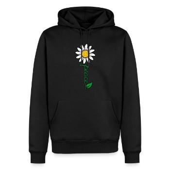 World Peace Freedom Flowers Gift - Men’s Premium Organic Hoodie - black - Front - Nico (187cm)