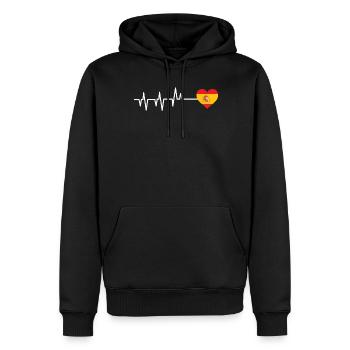 Espana Heartbeat Cadeau - Sweat à capuche Premium bio Homme - noir - Devant - Nico (187cm)