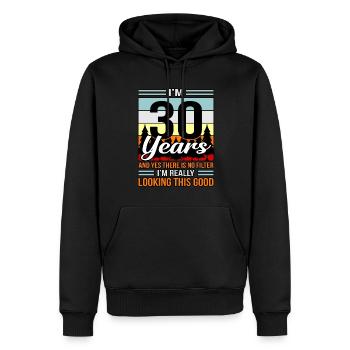 Geburtstag 30 Kein Filter Sieht Gut Aus Geschenk - Männer Premium Bio Hoodie - Schwarz - Vorne - Nico (187cm)