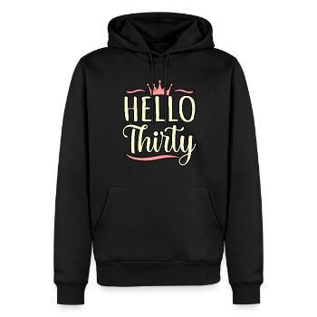 Hallo Dreißig Geburtstagsgeschenk - Männer Premium Bio Hoodie - Schwarz - Vorne - Nico (187cm)