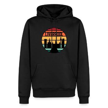 Liverpool City Skyline Cadeau - Sweat à capuche Premium bio Homme - noir - Devant - Nico (187cm)