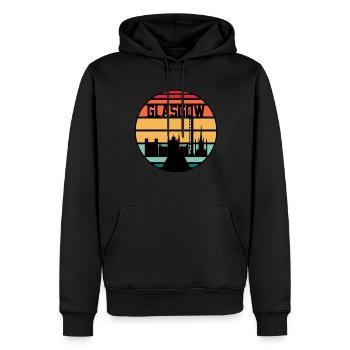Glasgow City Skyline Cadeau - Sweat à capuche Premium bio Homme - noir - Devant - Nico (187cm)