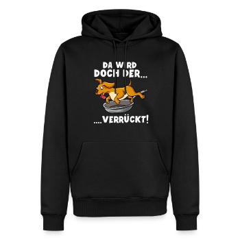 Hund - Männer Premium Bio Hoodie - Schwarz - Vorne - Nico (187cm)