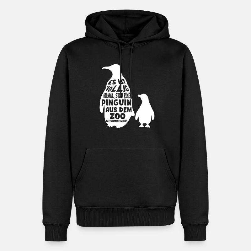 Pinguin - Männer Premium Bio Hoodie - Schwarz