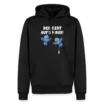 Der Geht Aufs Haus - Männer Premium Bio Hoodie - Schwarz - Vorne - Nico (187cm)