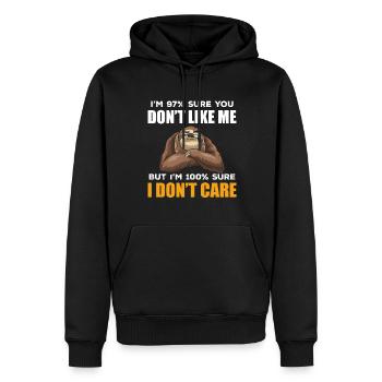 Lustige Humorvolle Faultier geschenkidee - Männer Premium Bio Hoodie - Schwarz - Vorne - Nico (187cm)