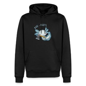 Drôle de cadeau Axe-olotl - Sweat à capuche Premium bio Homme - noir - Devant - Nico (187cm)
