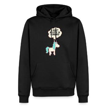 Einhorn - Männer Premium Bio Hoodie - Schwarz - Vorne - Nico (187cm)