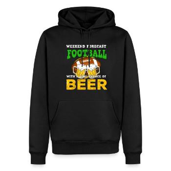 Cadeau de bière de football - Sweat à capuche Premium bio Homme - noir - Devant - Nico (187cm)