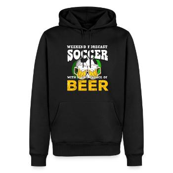Bière de football - Sweat à capuche Premium bio Homme - noir - Devant - Nico (187cm)