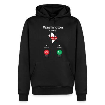 Horizon de Washington - Sweat à capuche Premium bio Homme - noir - Devant - Nico (187cm)
