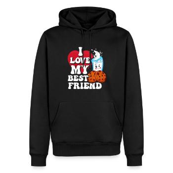 Milchkeks Geschenk - Männer Premium Bio Hoodie - Schwarz - Vorne - Nico (187cm)