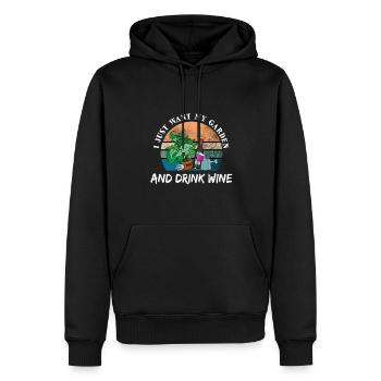 Cadeau de vin de boisson de jardin - Sweat à capuche Premium bio Homme - noir - Devant - Nico (187cm)