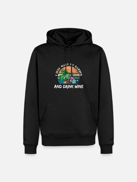 Garden drink wine gift - Men’s Premium Organic Hoodie - black