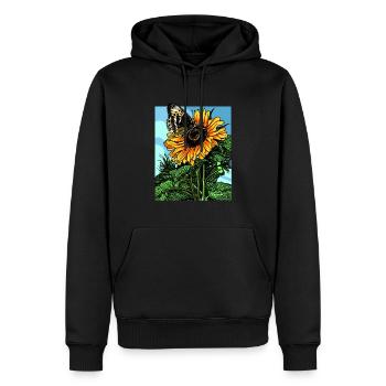 Cadeau papillon tournesol - Sweat à capuche Premium bio Homme - noir - Devant - Nico (187cm)