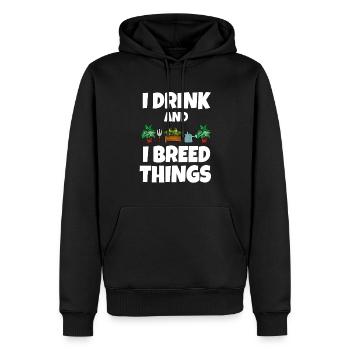 Boire un cadeau de plante de race - Sweat à capuche Premium bio Homme - noir - Devant - Nico (187cm)