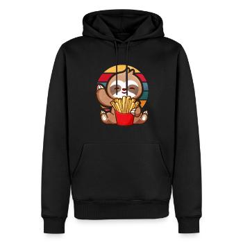 Faultiere Lieben Pommes geschenk - Männer Premium Bio Hoodie - Schwarz - Vorne - Nico (187cm)