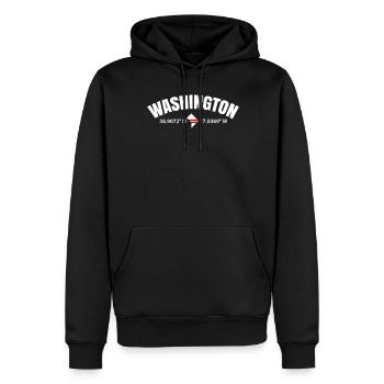 Horizon de Washington - Sweat à capuche Premium bio Homme - noir - Devant - Nico (187cm)