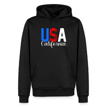 Usa California Gift - Sweat à capuche Premium bio Homme - noir - Devant - Nico (187cm)